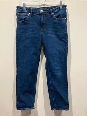 Quince Stretch Mid Rise Slim Straight Denim Jeans Midnight Blue